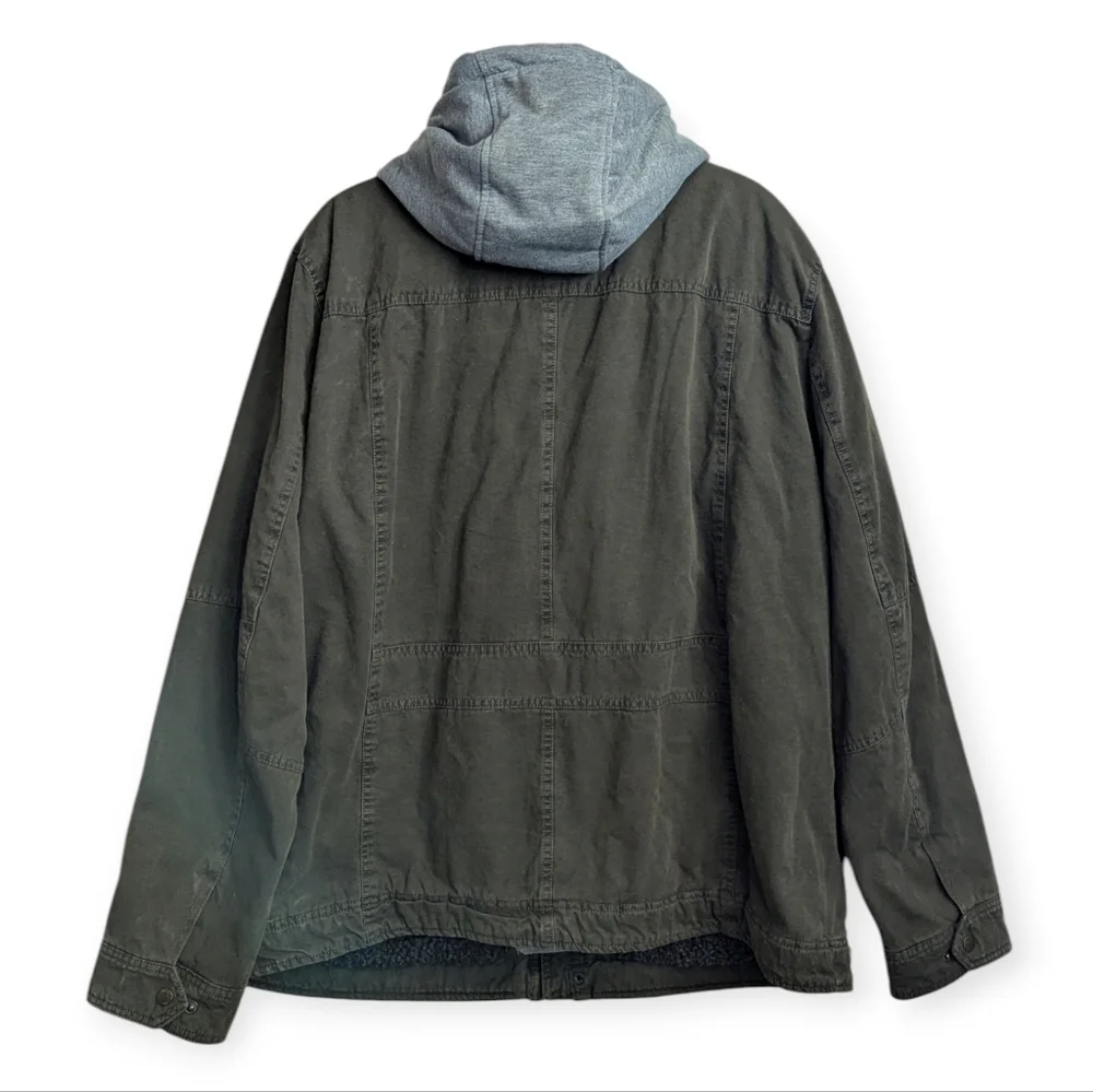 VLevis Sherpa Lined Jacket Military Utility Army Green Coat‎ Men's XXL NWT